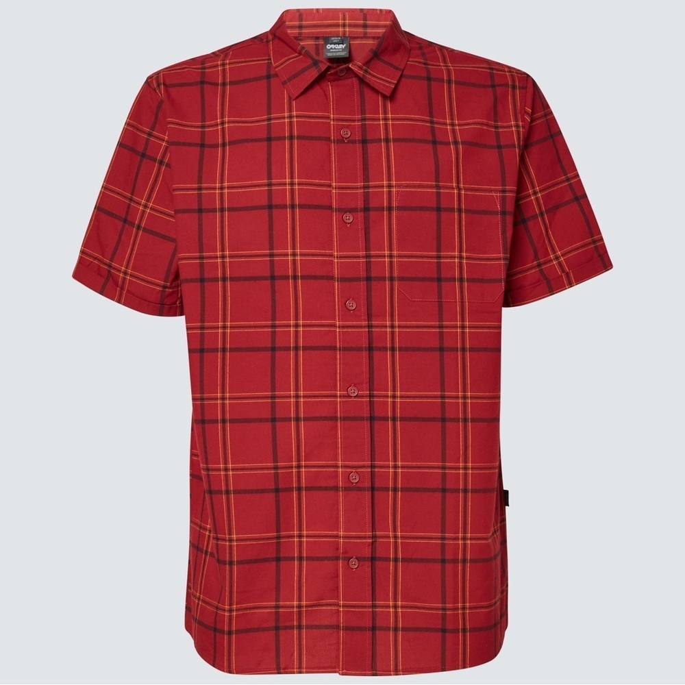 Oakley Red Plaid Casual Button Down Shirt